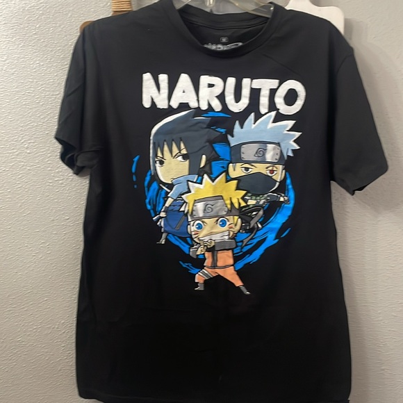 Naruto Shippuden Adult Black Tee Shirt Size Anime Kakashi Sasuke - Picture 4 of 7
